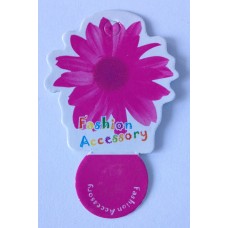 Sieradenlabel karton bloem roze (5 stuks)